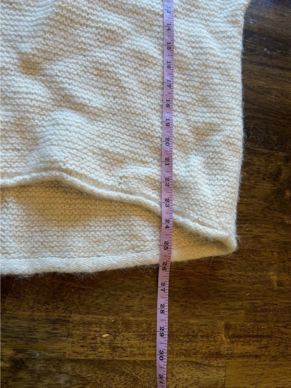 Free People Cream Knit V-Neck Long Sleeve Alpaca Blend Sweater Size Large - Picture 7 of 8